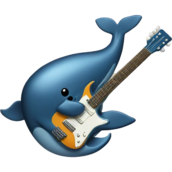 Whale playing guitar  emoji