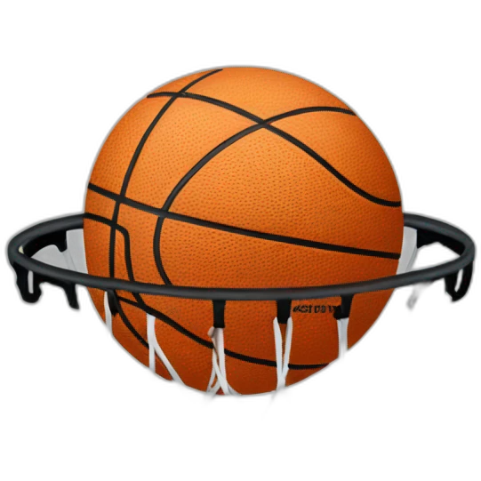 Basketball going in a hoop emoji