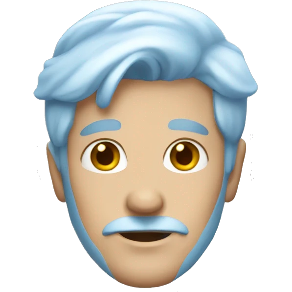 man with pale blue hair emoji