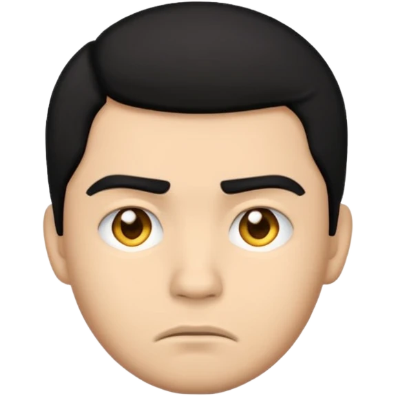 lightskin man with black hair emoji with a frown emoji