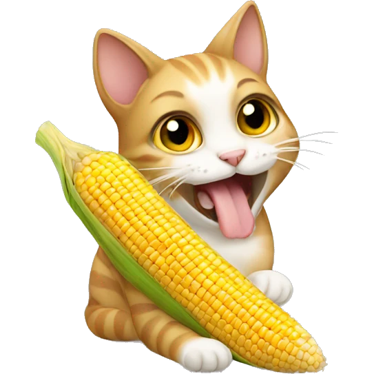 cat eating corn emoji