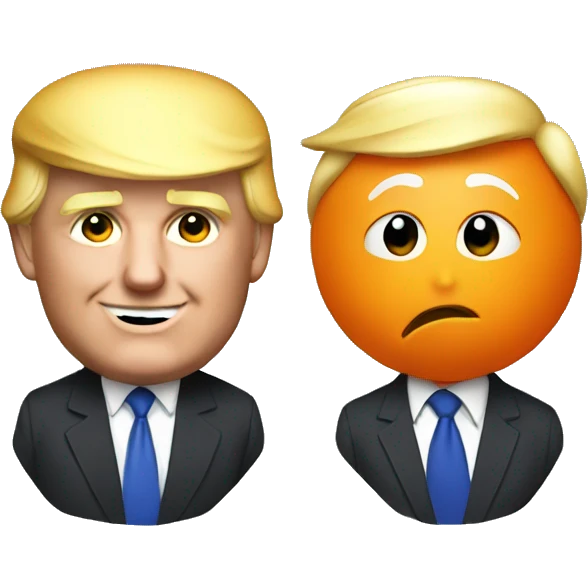donald trump and an orange emoji