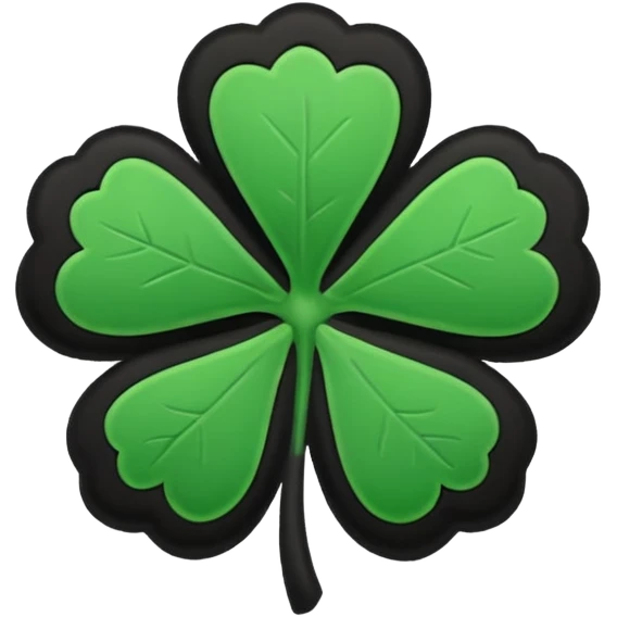 Black 5 clover emoji emoji