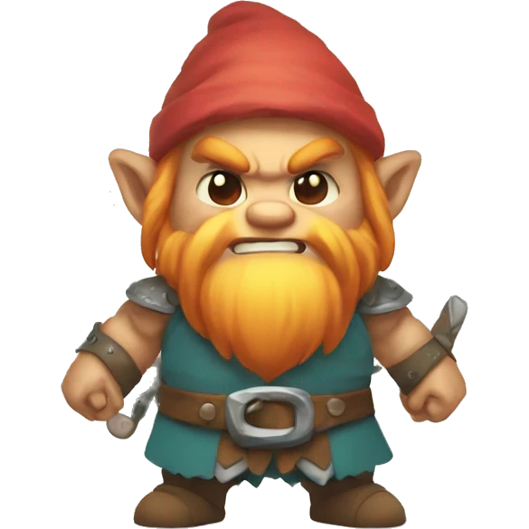 little cute kawaii angry colored dwarfs emoji