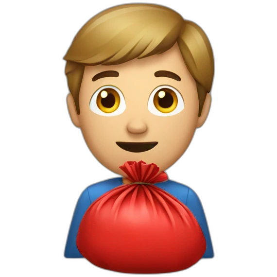 Man with red garbage bag emoji