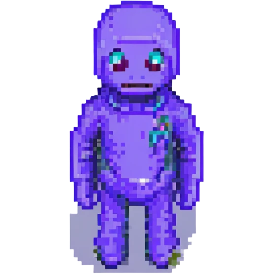 Purple Guy from FNAF, pixel art style emoji