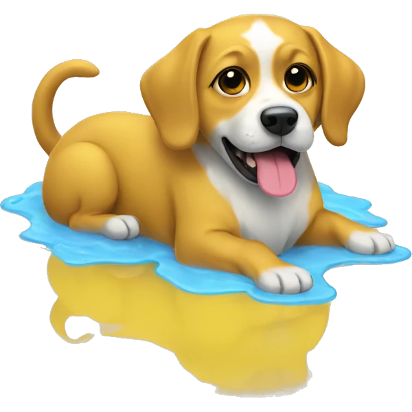 dog yellow puddle emoji