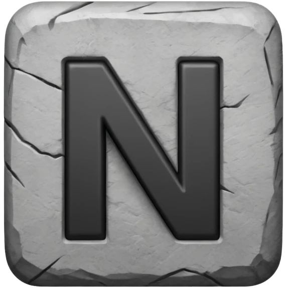 A block with a big black letter "N" on it emoji