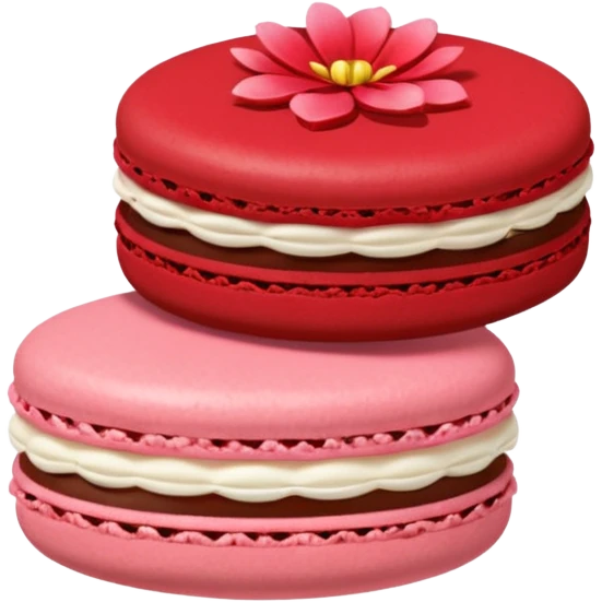 Le Durée Paris macaron et fleur red chocolate emoji