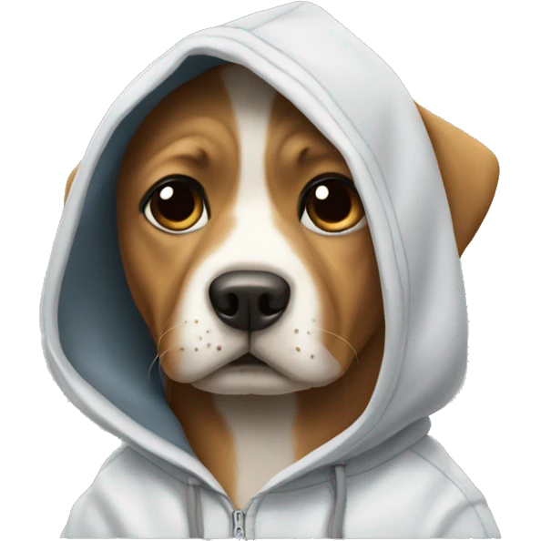 Dog wearing a hoodie emoji