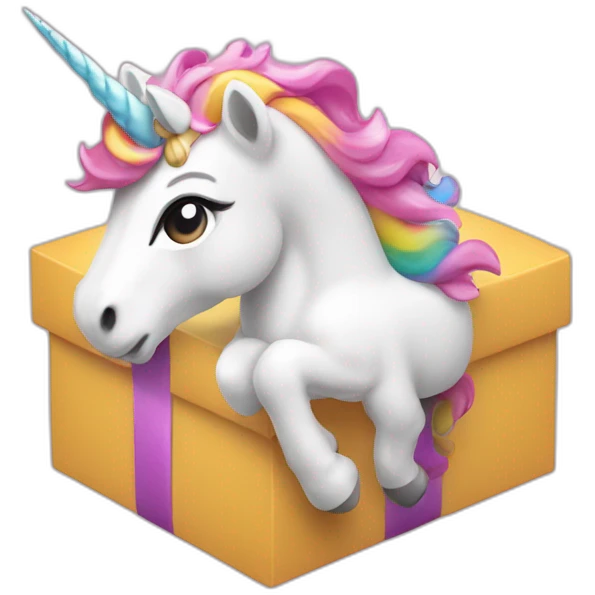 unicorn from gift box emoji
