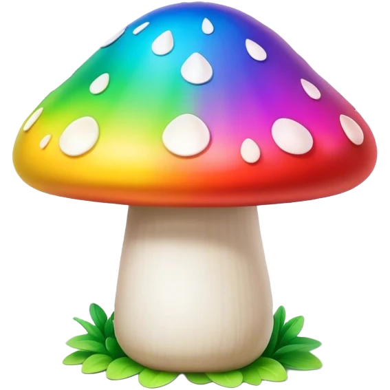 Rainbow colored 3D style mushroom emoji