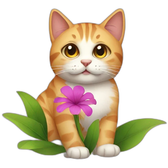 cat with flower emoji