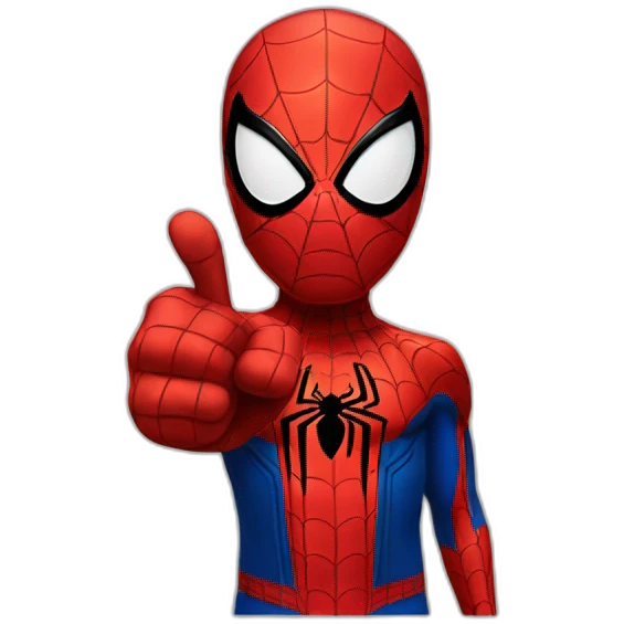Spider man showing thumb emoji