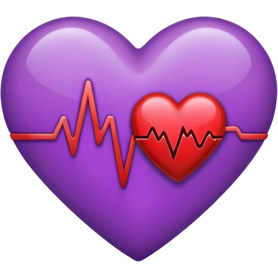 purple heart with heartbeat emoji