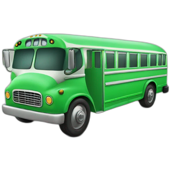 Green surf school bus emoji