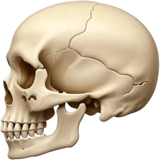 detailed human skull side view emoji