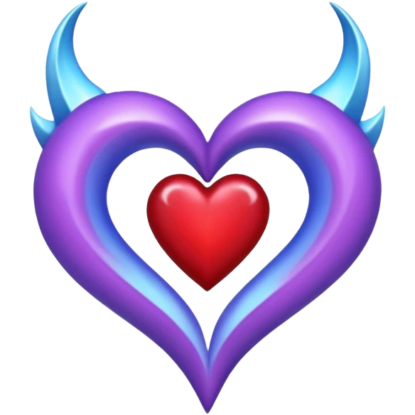 O inima mov,cu trecere spre albastru deschis si coada de drac! emoji