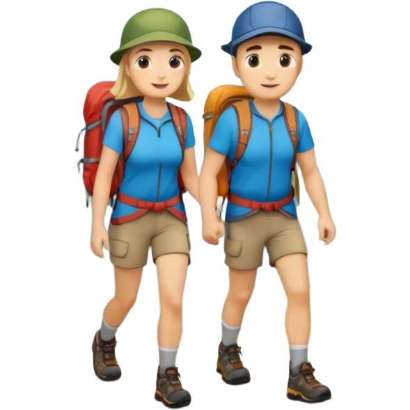 Couple hiking  emoji