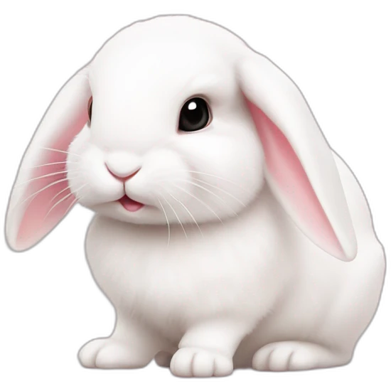 white baby rabbit sticking out its tongue on a pink background emoji