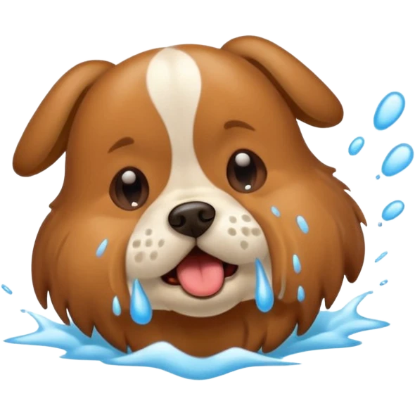 A dog sneezing emoji