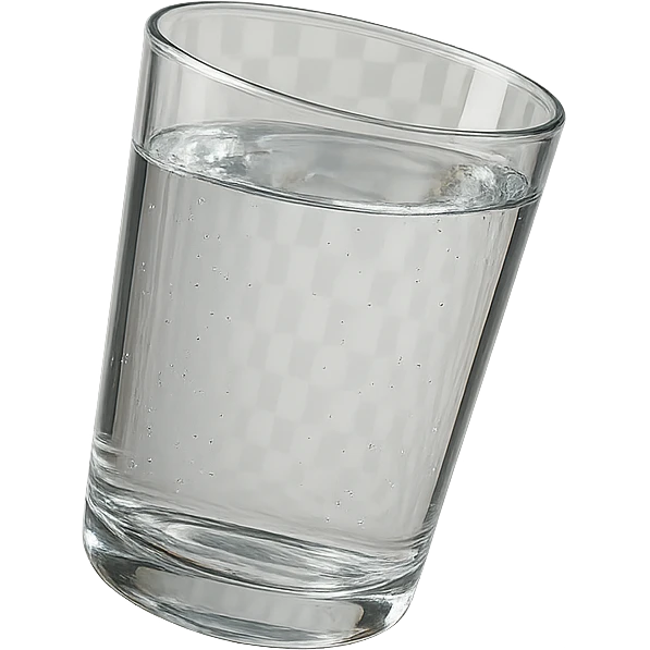 bicciere di acqua fluttua in aria, iperrealistico 4k emoji