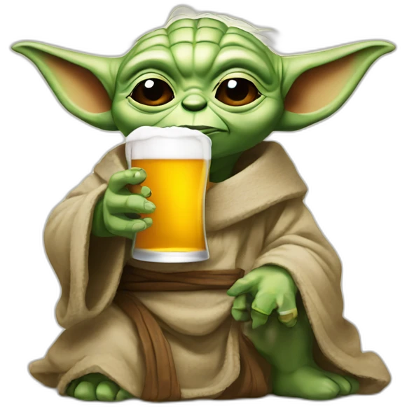 Yoda avec une biere emoji