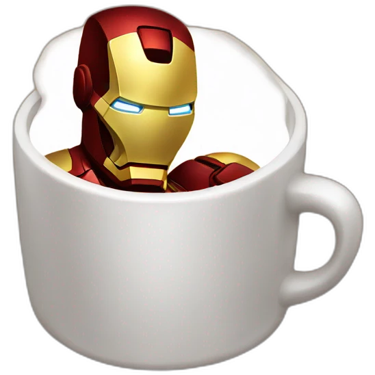 Iron man drinking coffee emoji