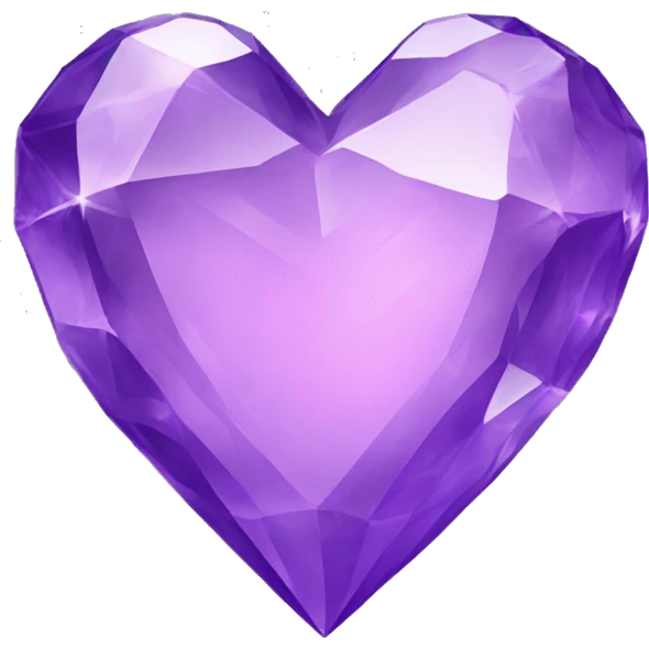 Purple crystal heart emoji
