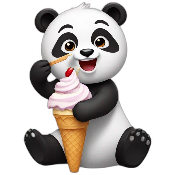 Panda eating ice cream emoji