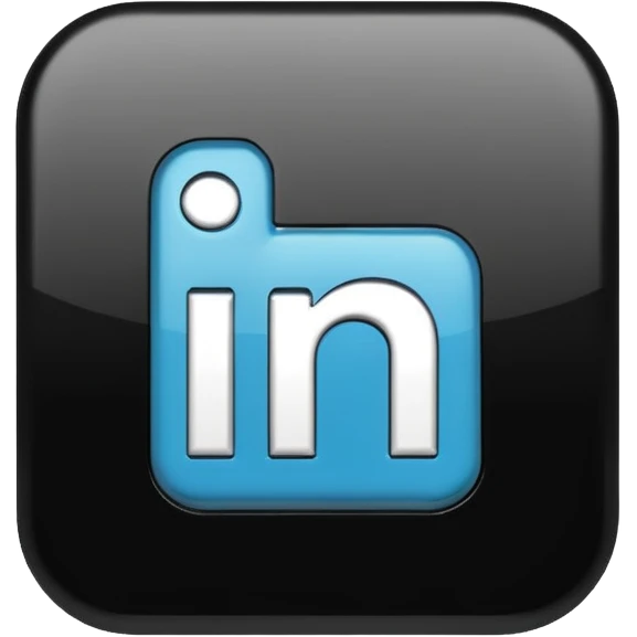 black 3d linkedin logo (the real Linkedin logo must be used) emoji