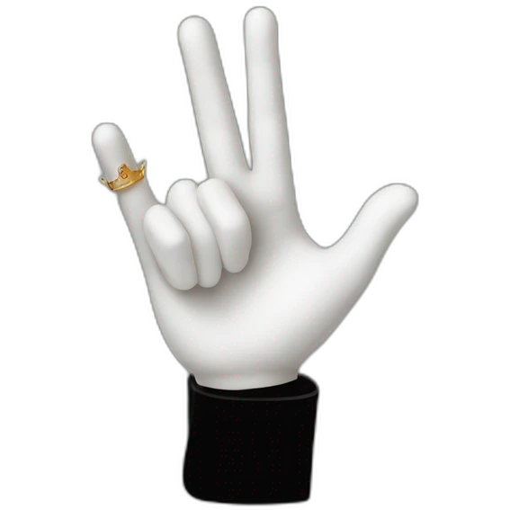 Michael Jackson in a white glove shows two fingers emoji