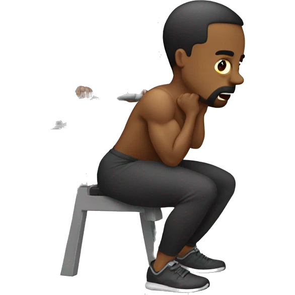 Guy hurting his back doing squats emoji