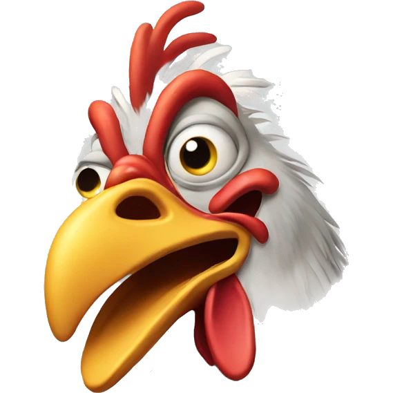 Crazy chicken emoji