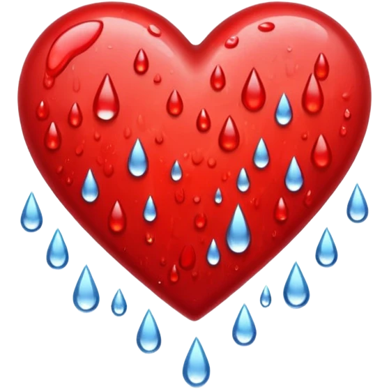 Red heart with rain emoji