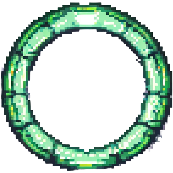 green power ring glowing pixel art style emoji