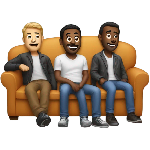 3 guys on a couch emoji