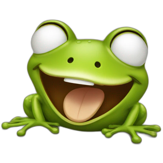frog brown laughing emoji