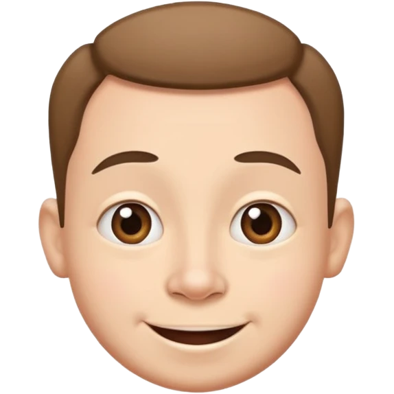 Funny caricature style cartoon, big head small body, happy face emoji