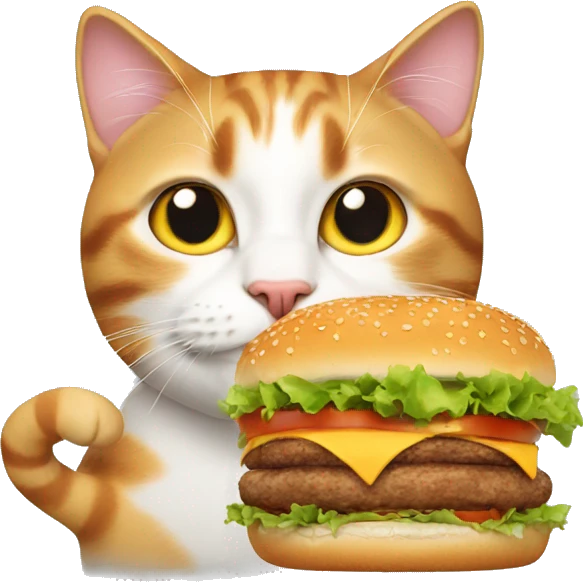 cat with burger emoji