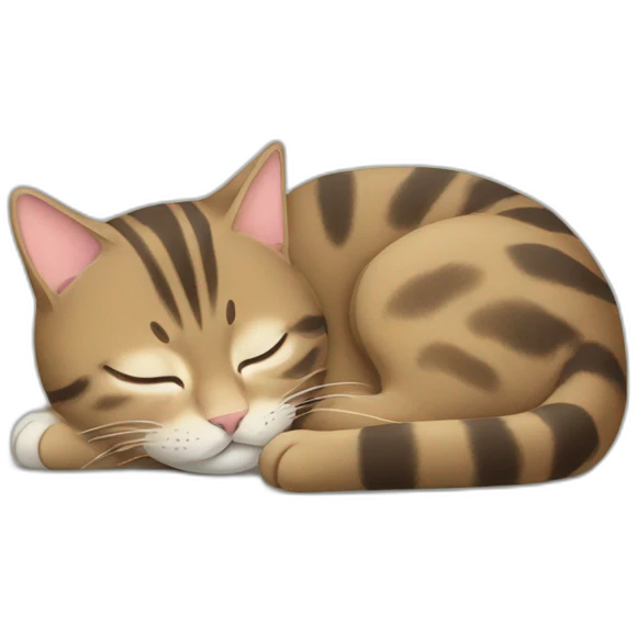 Tabby cat is sleeping emoji