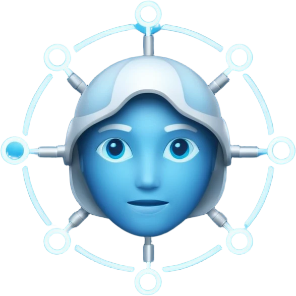 Blue data AI emoji