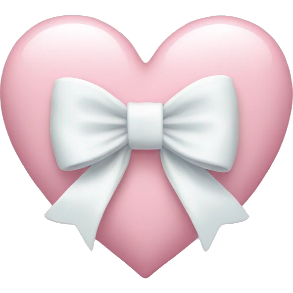 Pastel pink heart with white bow emoji