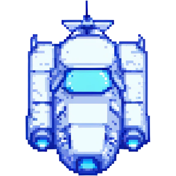space cruiser, blue and silver colors emoji