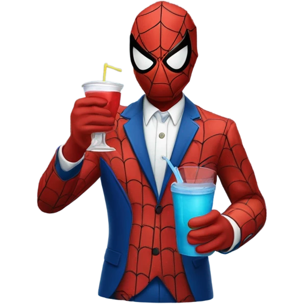 Spider man drinking  emoji