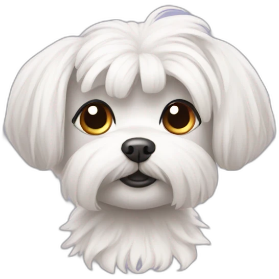 Maltese with hair tied up emoji
