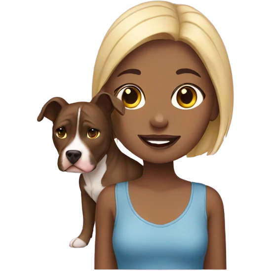 Girl with pit bull emoji