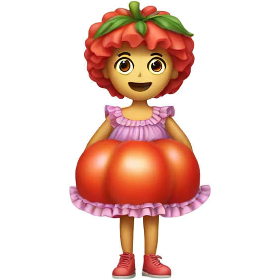 Tomato wearing a dress  emoji
