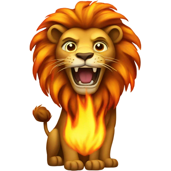Lion on fire  emoji