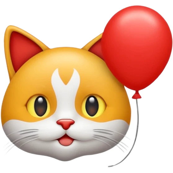 Elinde balon tutan kedi emoji